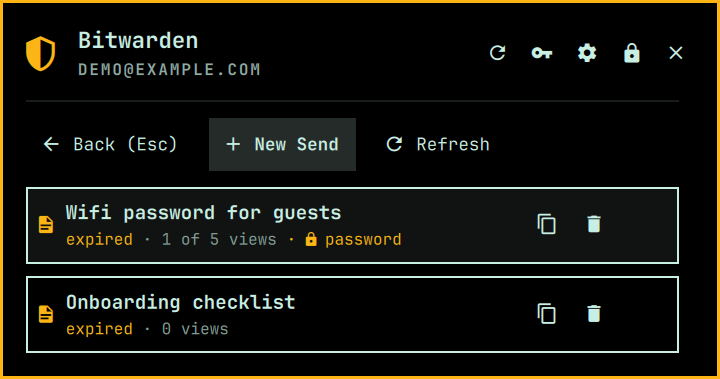 Bitwarden Send