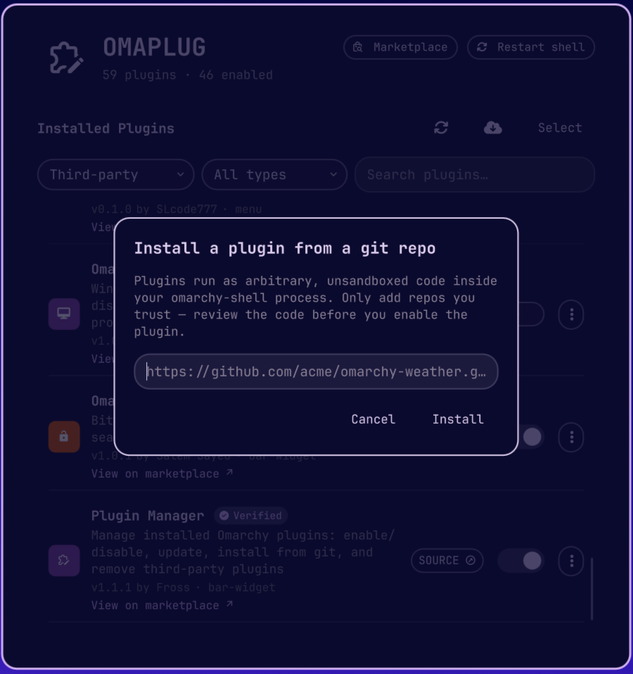 Installing a plugin